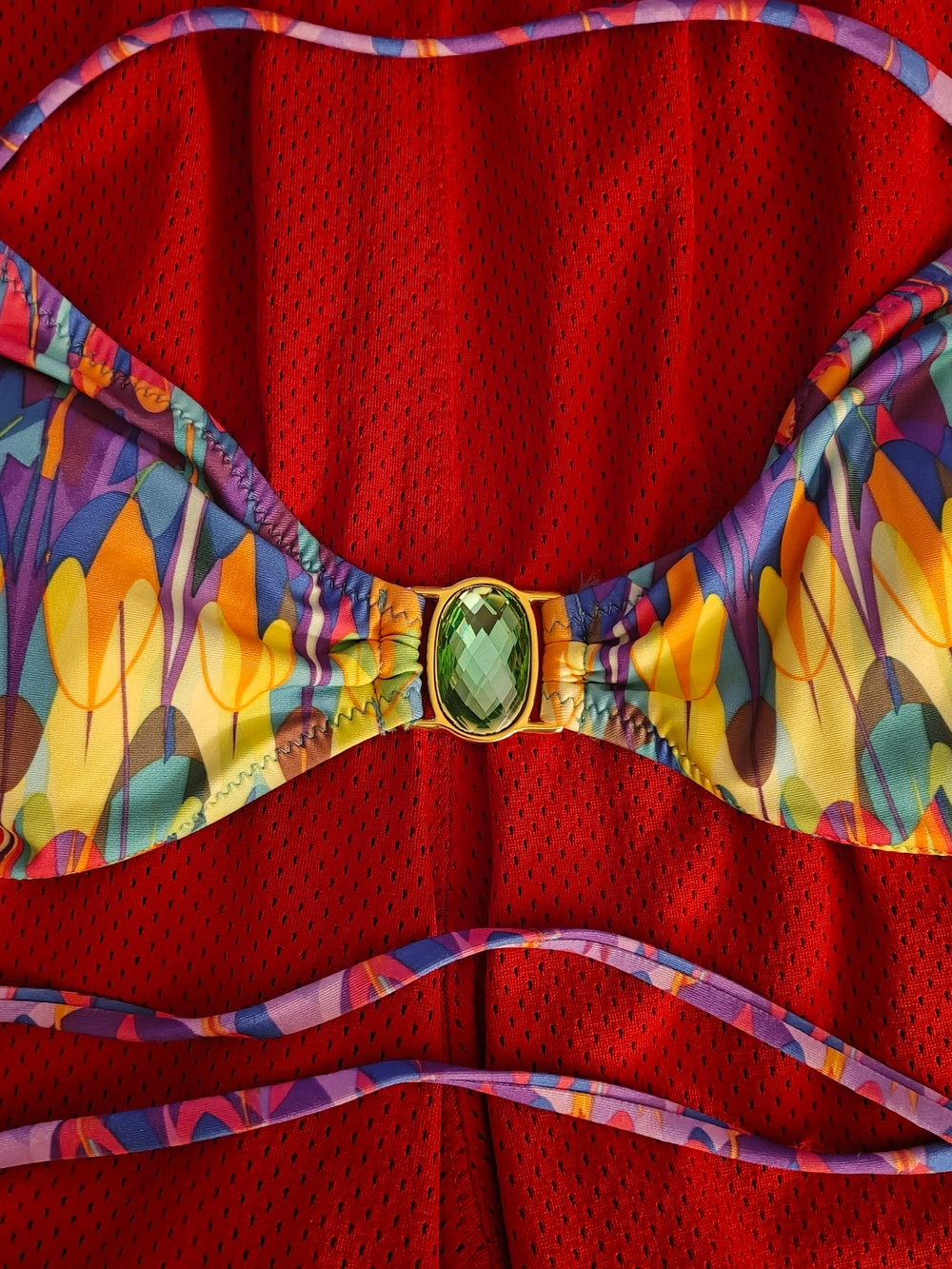 Rampage Bikini Top With Jewel Kaleidoscope Print Medium
